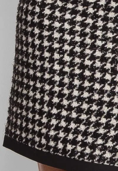 Premium Wool Houndstooth Pencil Skirt