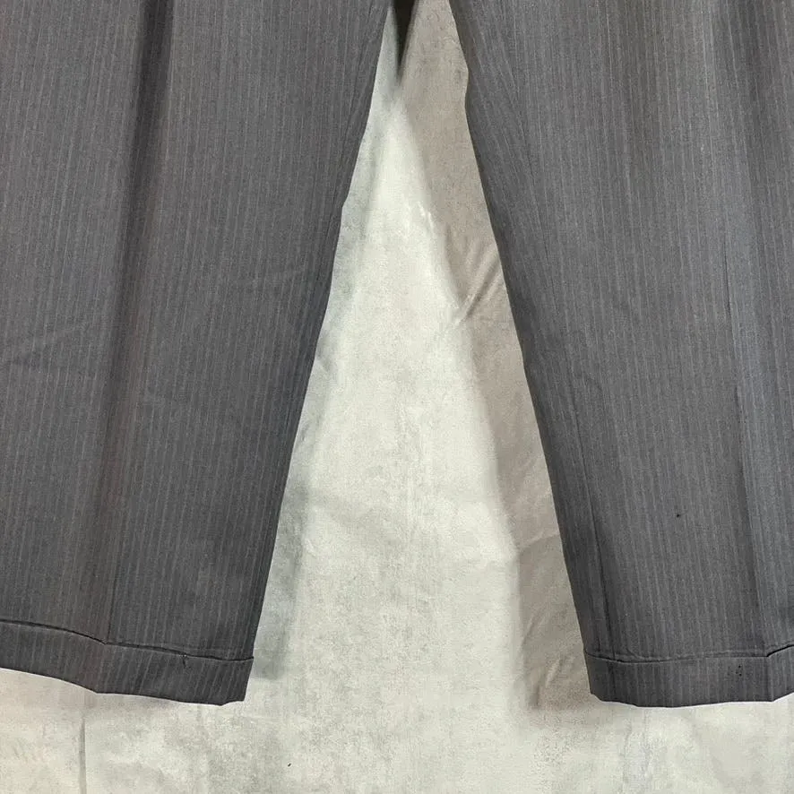 PRONTO UOMO Men's Charcoal Pinstripe Wool Pleated Dress Pants SZ 39X30