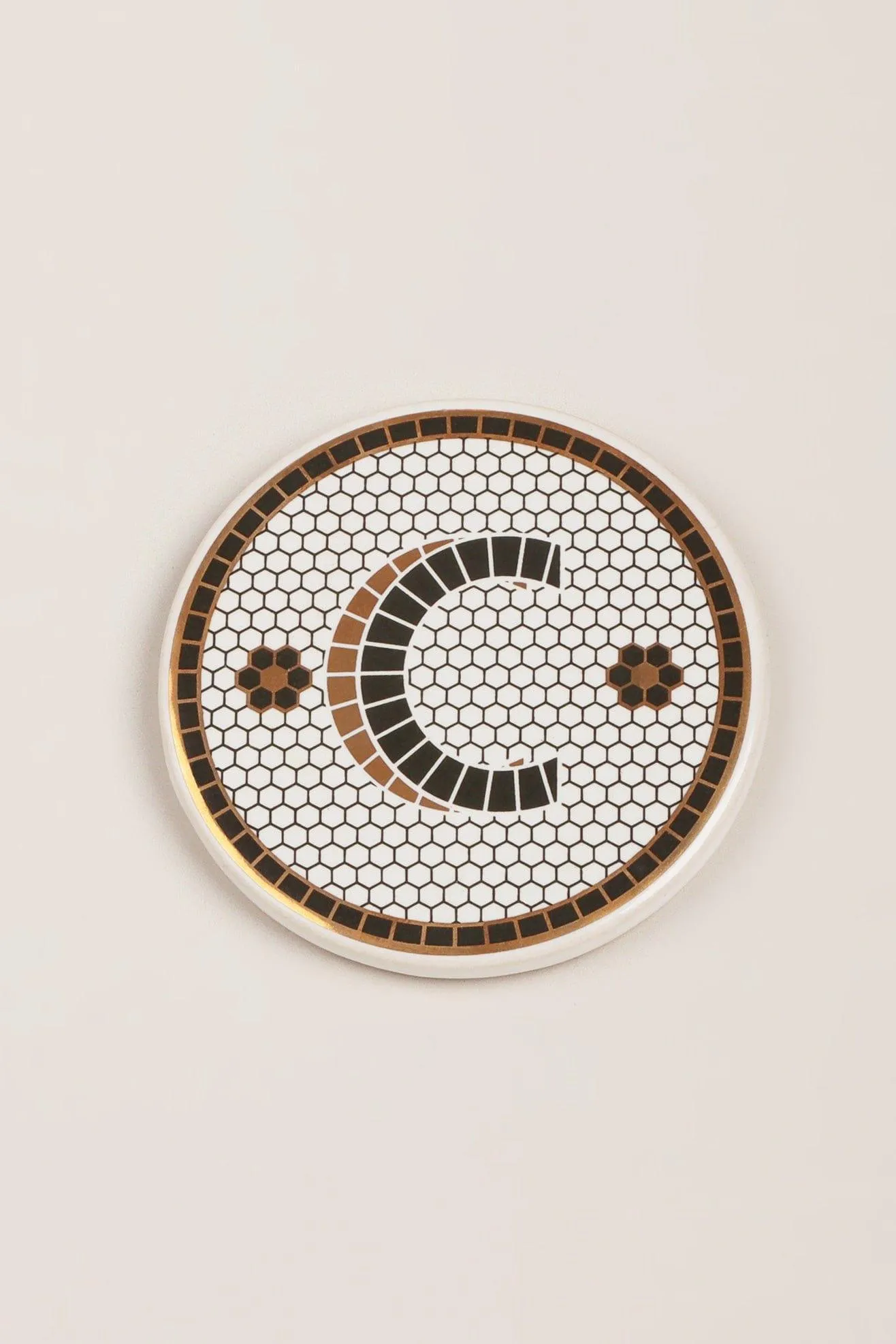 Pub Black and gold Tile Monogram alphabet initial coasters