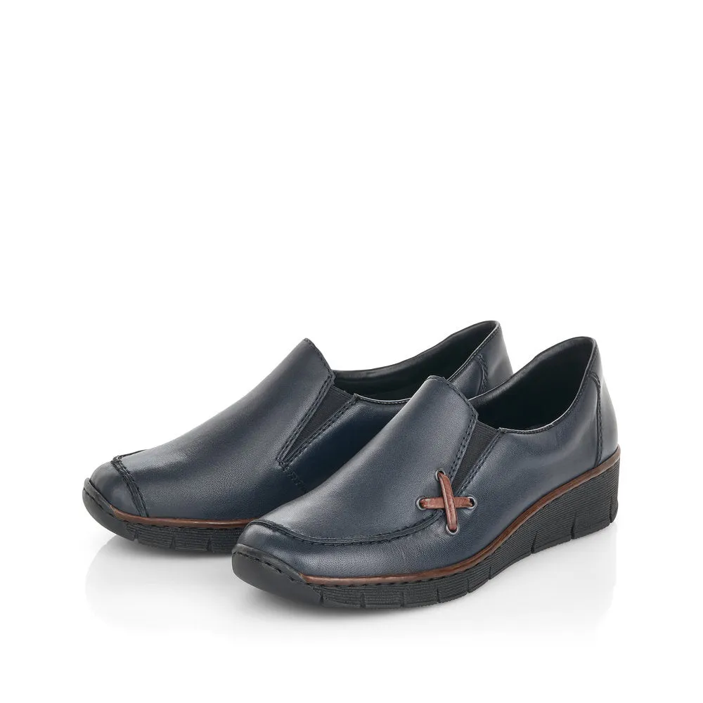Rieker Ladies  Slip On Wedge Heel Loafer shoe