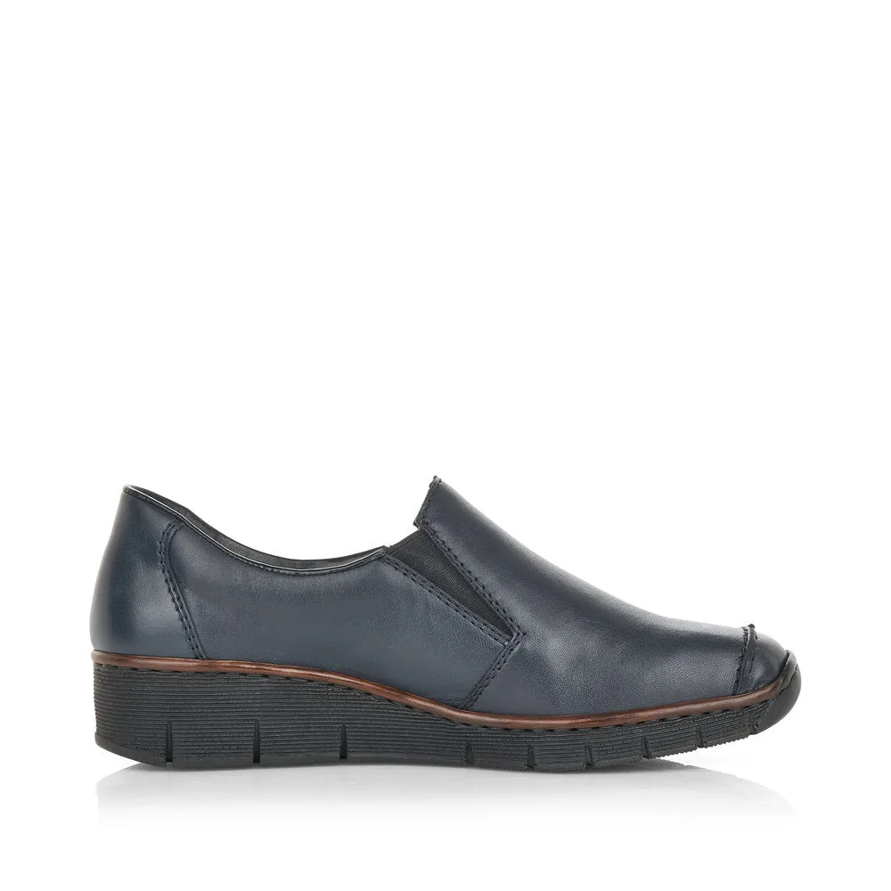 Rieker Ladies  Slip On Wedge Heel Loafer shoe