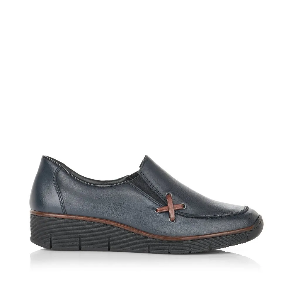 Rieker Ladies  Slip On Wedge Heel Loafer shoe