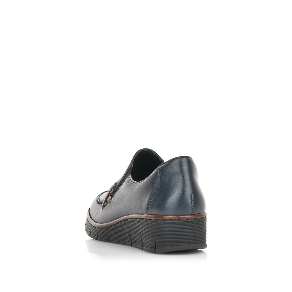Rieker Ladies  Slip On Wedge Heel Loafer shoe