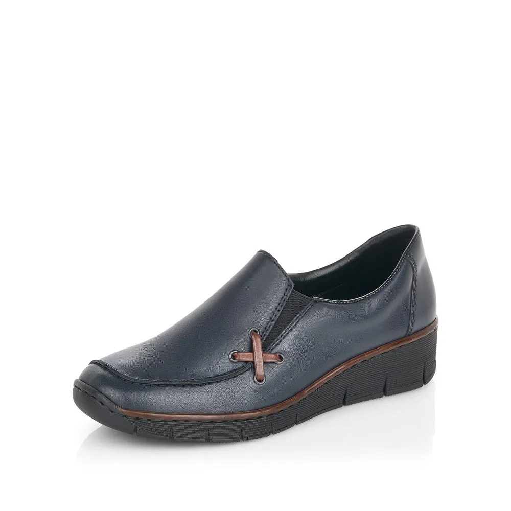 Rieker Ladies  Slip On Wedge Heel Loafer shoe