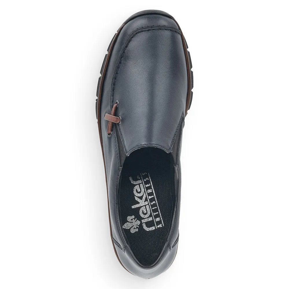 Rieker Ladies  Slip On Wedge Heel Loafer shoe