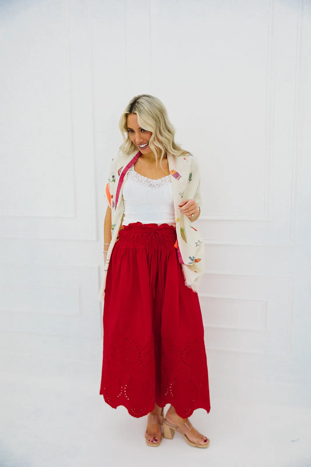 Rosalina Midi Skirt - Red