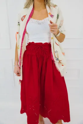 Rosalina Midi Skirt - Red