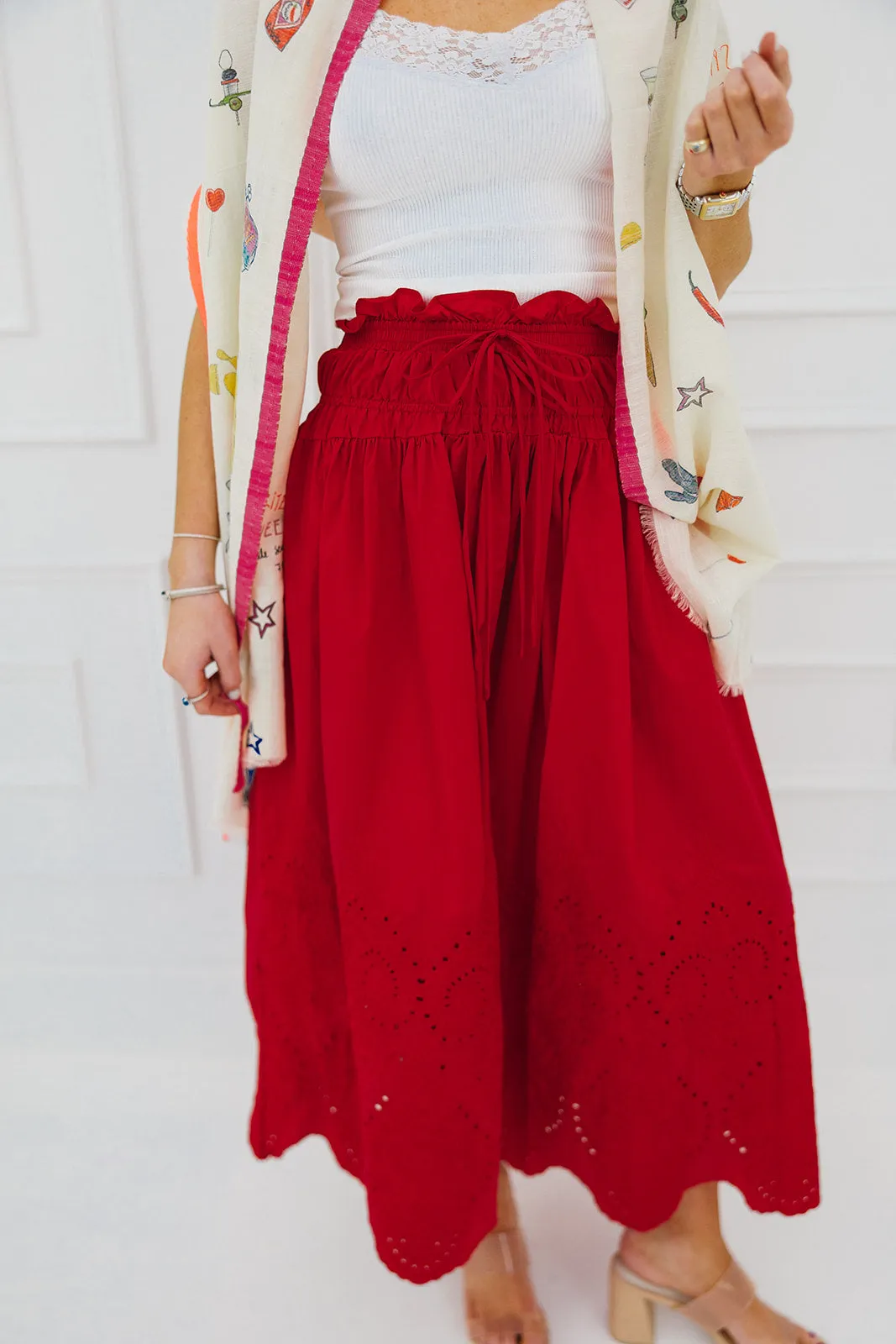 Rosalina Midi Skirt - Red