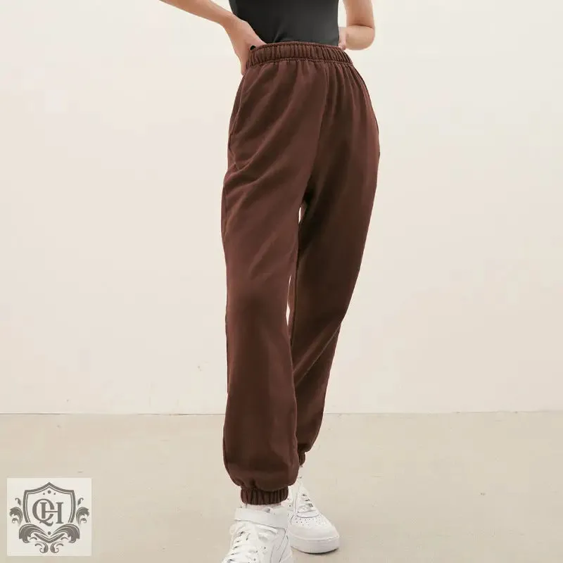 Solid Colour High Waist Sweatpants