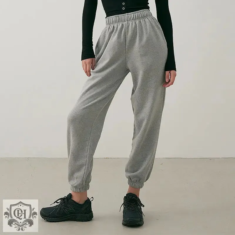 Solid Colour High Waist Sweatpants