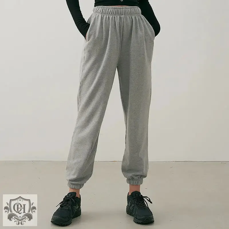 Solid Colour High Waist Sweatpants