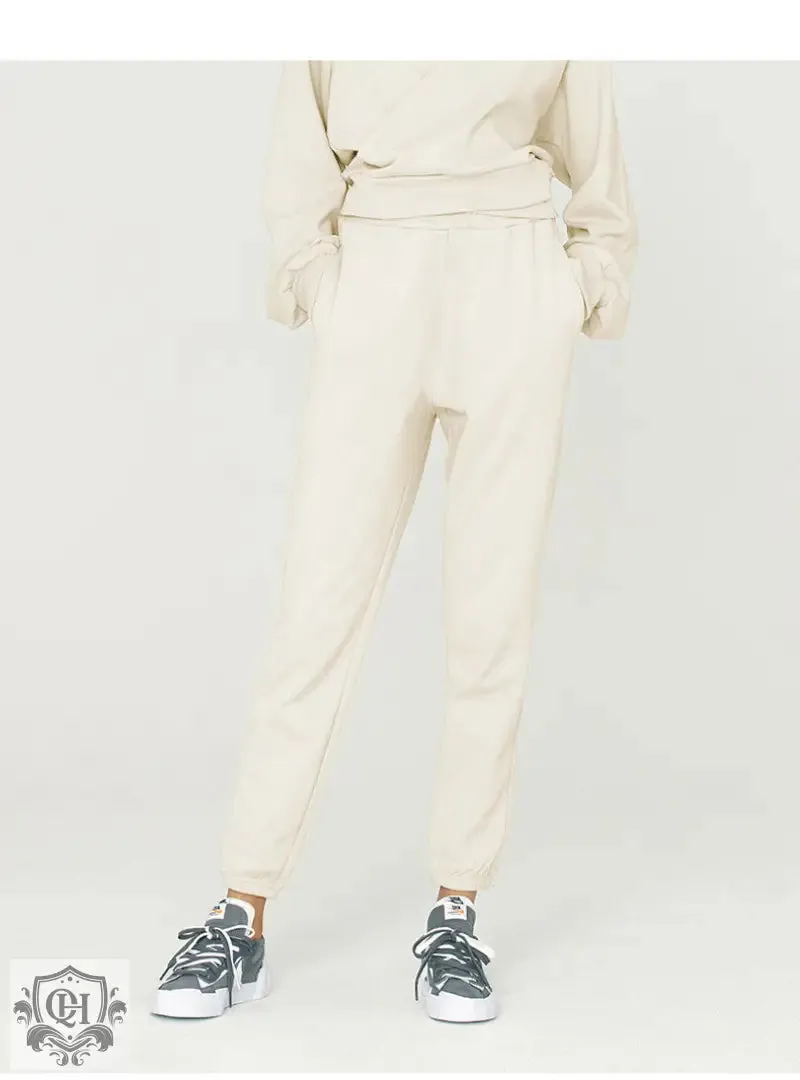 Solid Colour High Waist Sweatpants