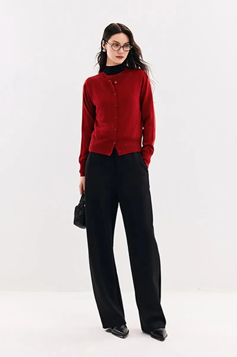 Vintage Long Sleeve Crewneck Sweater With Ribbed Trims