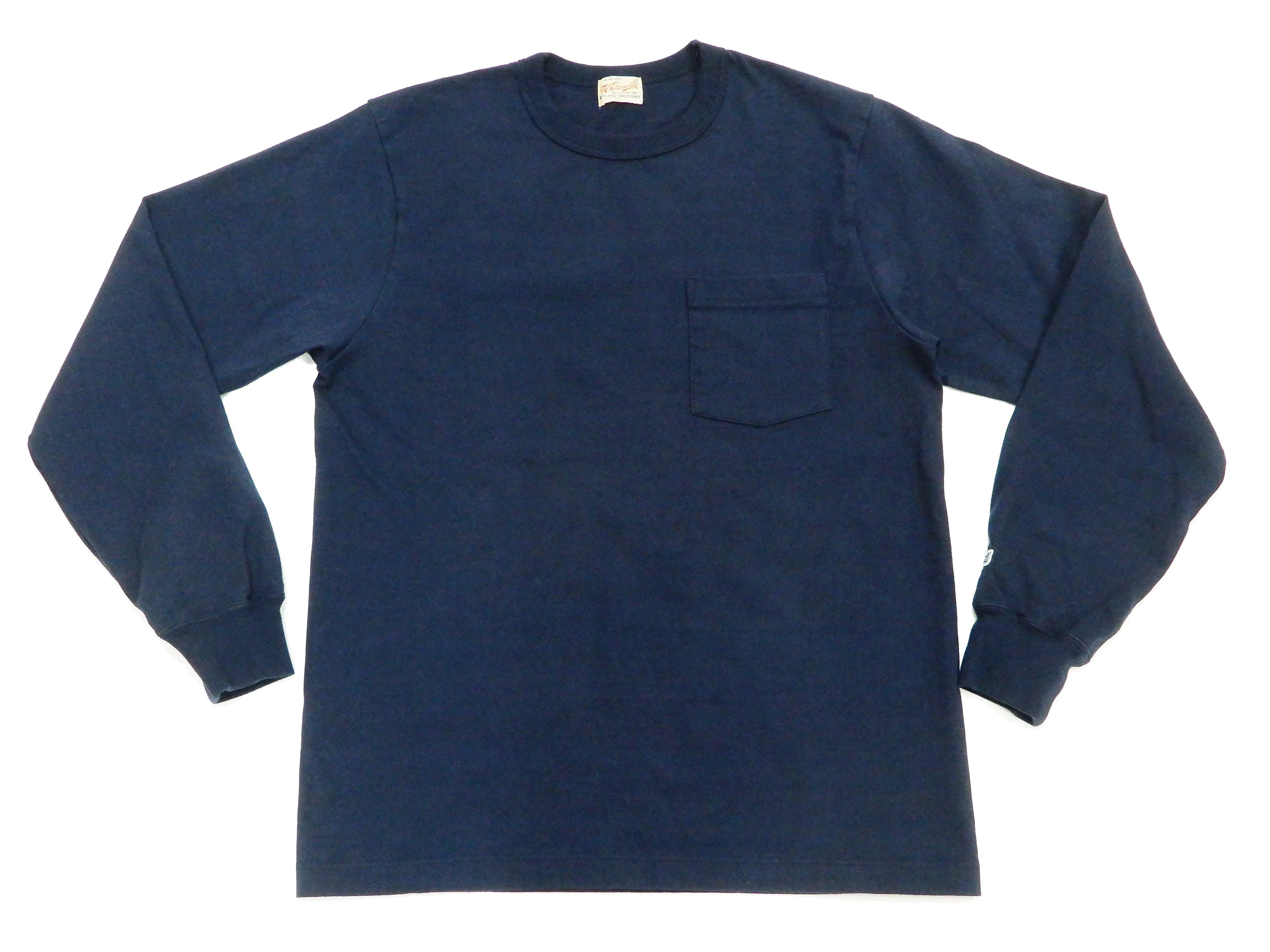 Whitesvill Plain T-shirt Men's Heavyweight Long Sleeve Pocket Tee WV68849 128 Dark-Blue