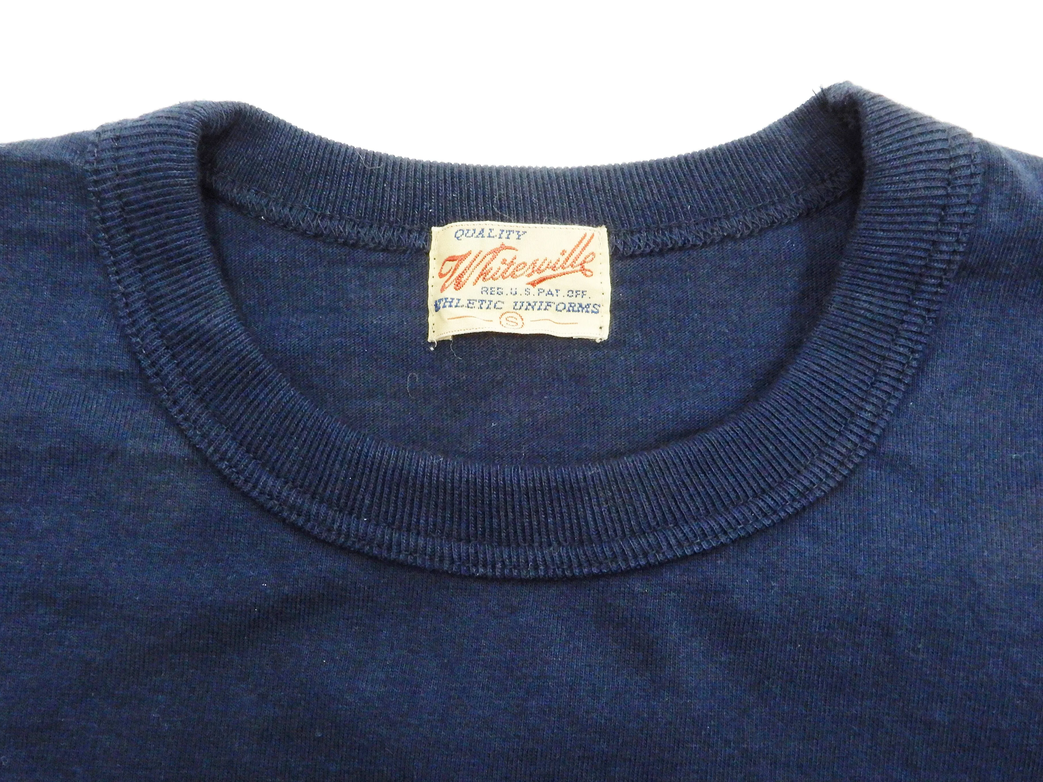 Whitesvill Plain T-shirt Men's Heavyweight Long Sleeve Pocket Tee WV68849 128 Dark-Blue
