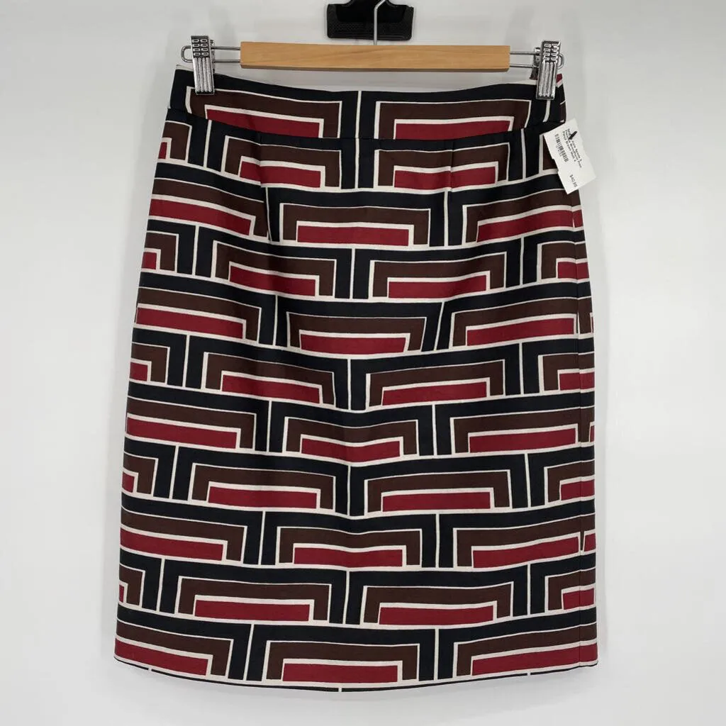 women Kate Spade Kate Spade x Florence Broadhurst Graphic Print Silk Blend Pencil Skirt Women's Size 6/Small Brown Multi Skirt 4