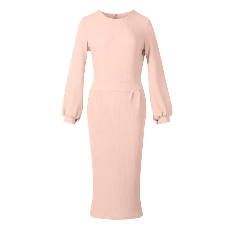 Women's 2023 Casual Long Sleeve Party Bodycon Sheath Belted Dress
