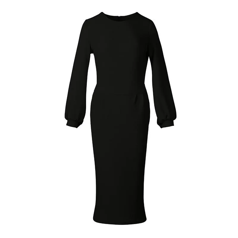 Women's 2023 Casual Long Sleeve Party Bodycon Sheath Belted Dress