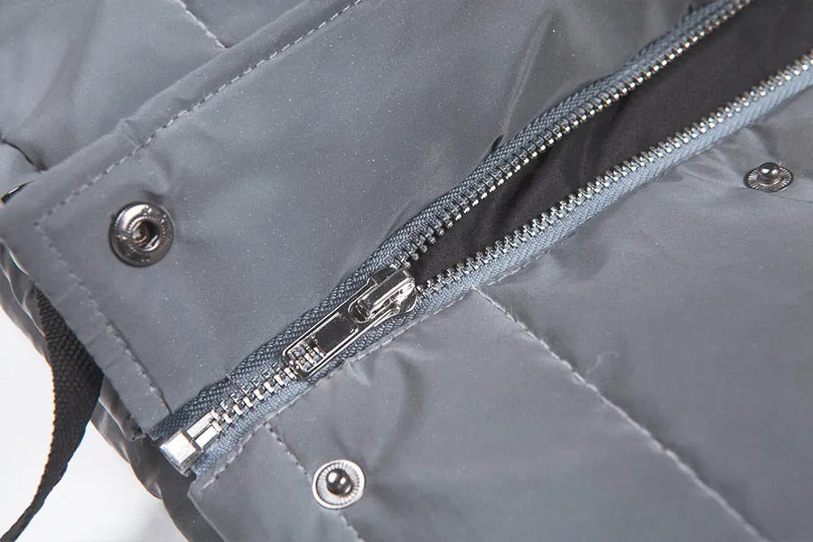 Women's Winter Warm Reflective Cotton-Padded Cropped Jacket